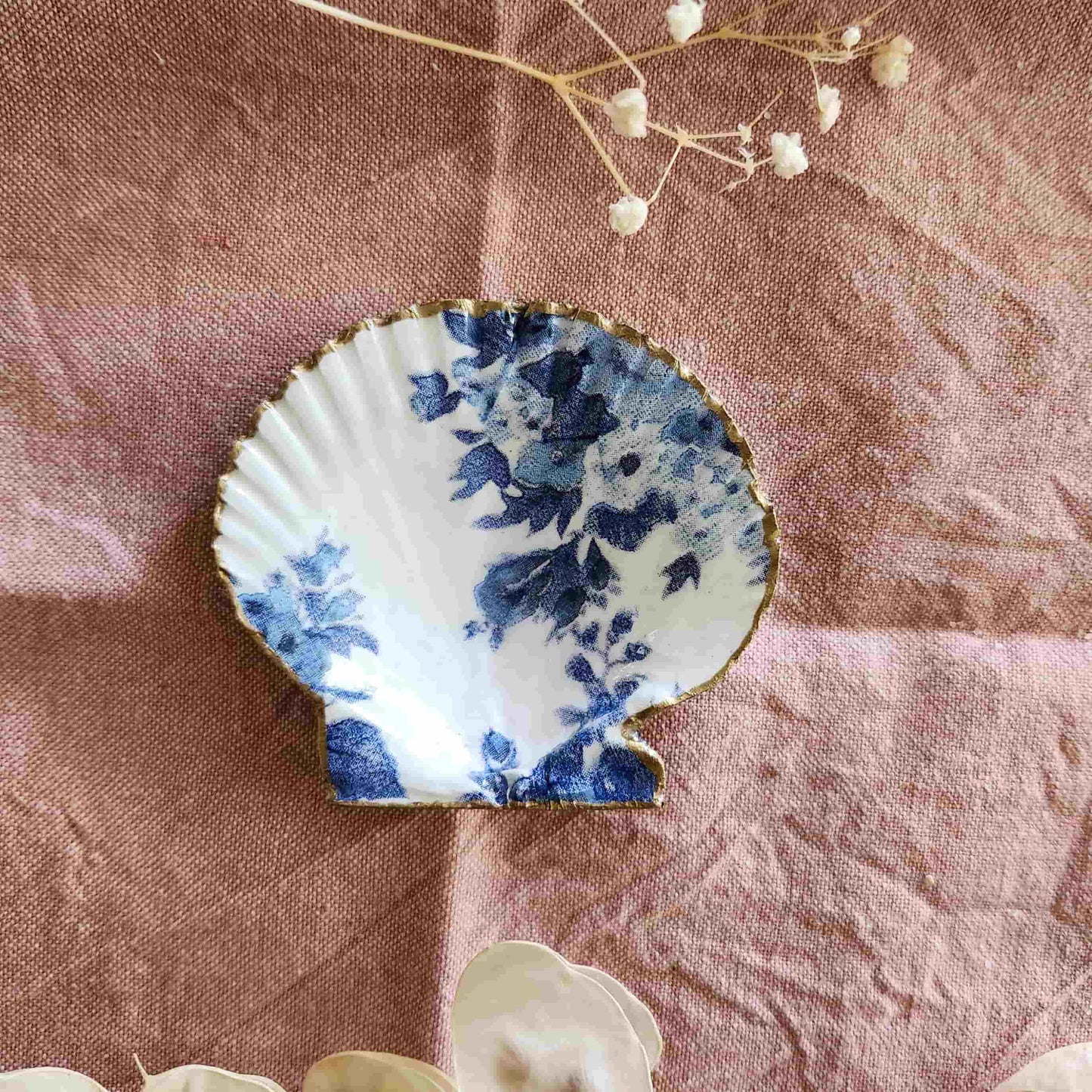 Salero de conchitas diseño azul