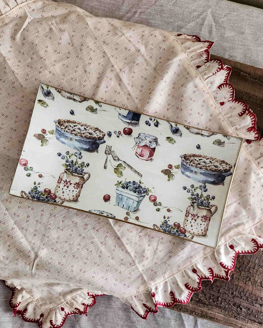 Bandeja rectangular diseño Campestre Country Chic 12x24cm