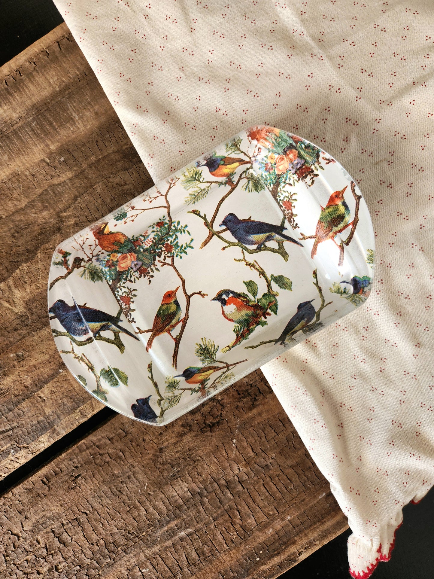 Mantequillera diseño pájaros