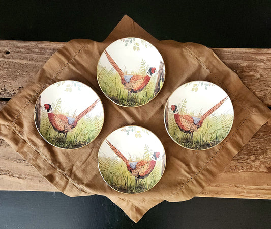 Conjunto 4 platos de pan diseño faisán 16cm