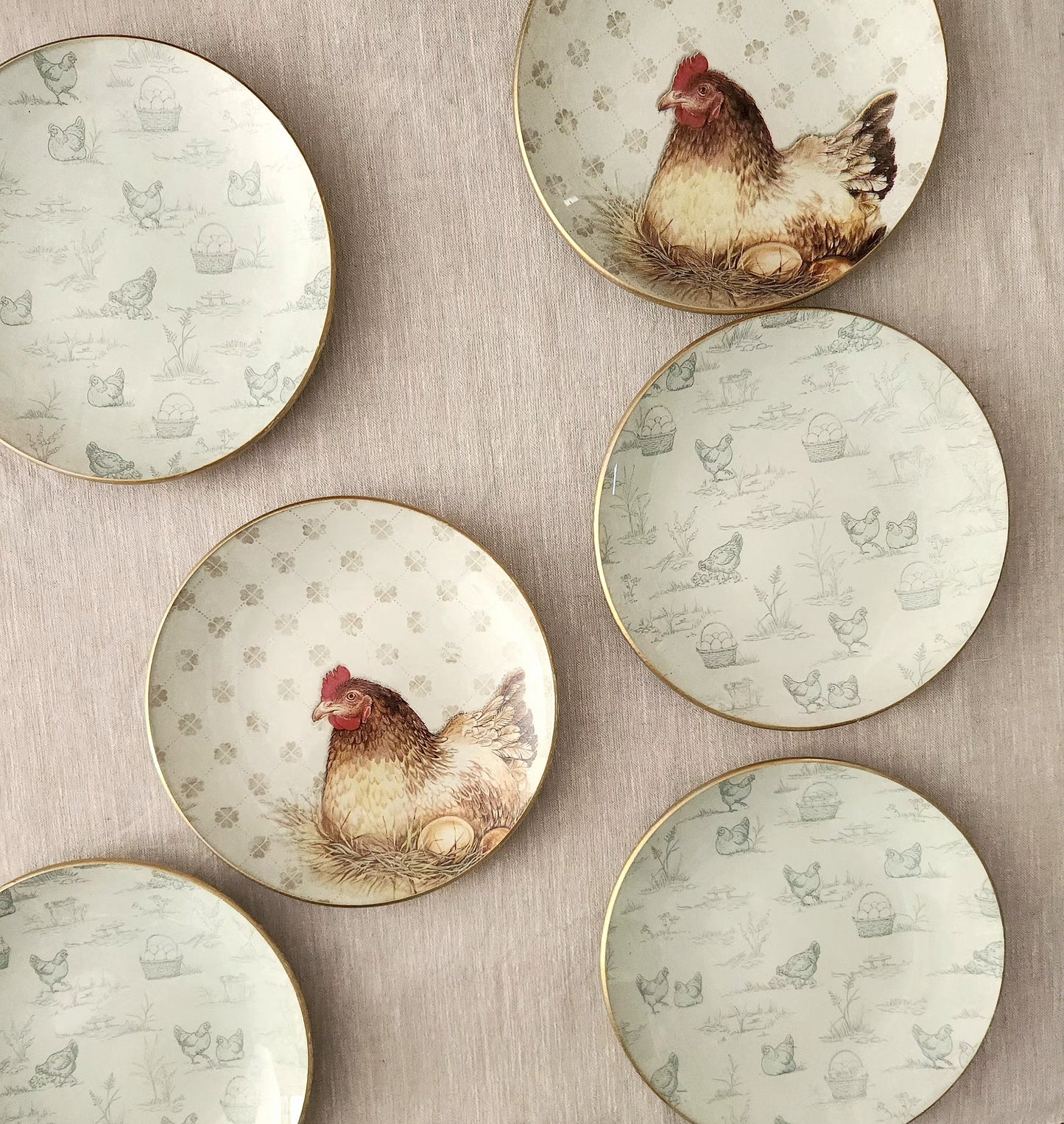 Plato diseño gallina campesina 19cm