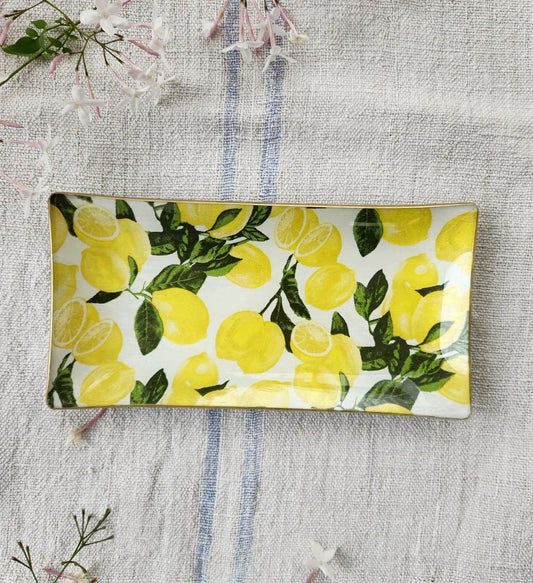 Bandeja rectangular diseño de limón 12x24cm