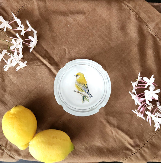 Cenicero diseño pajaro amarillo