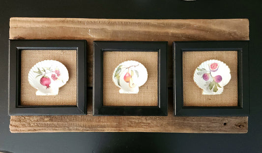 Conjunto de 3 cuadros decorativos diseño frutas