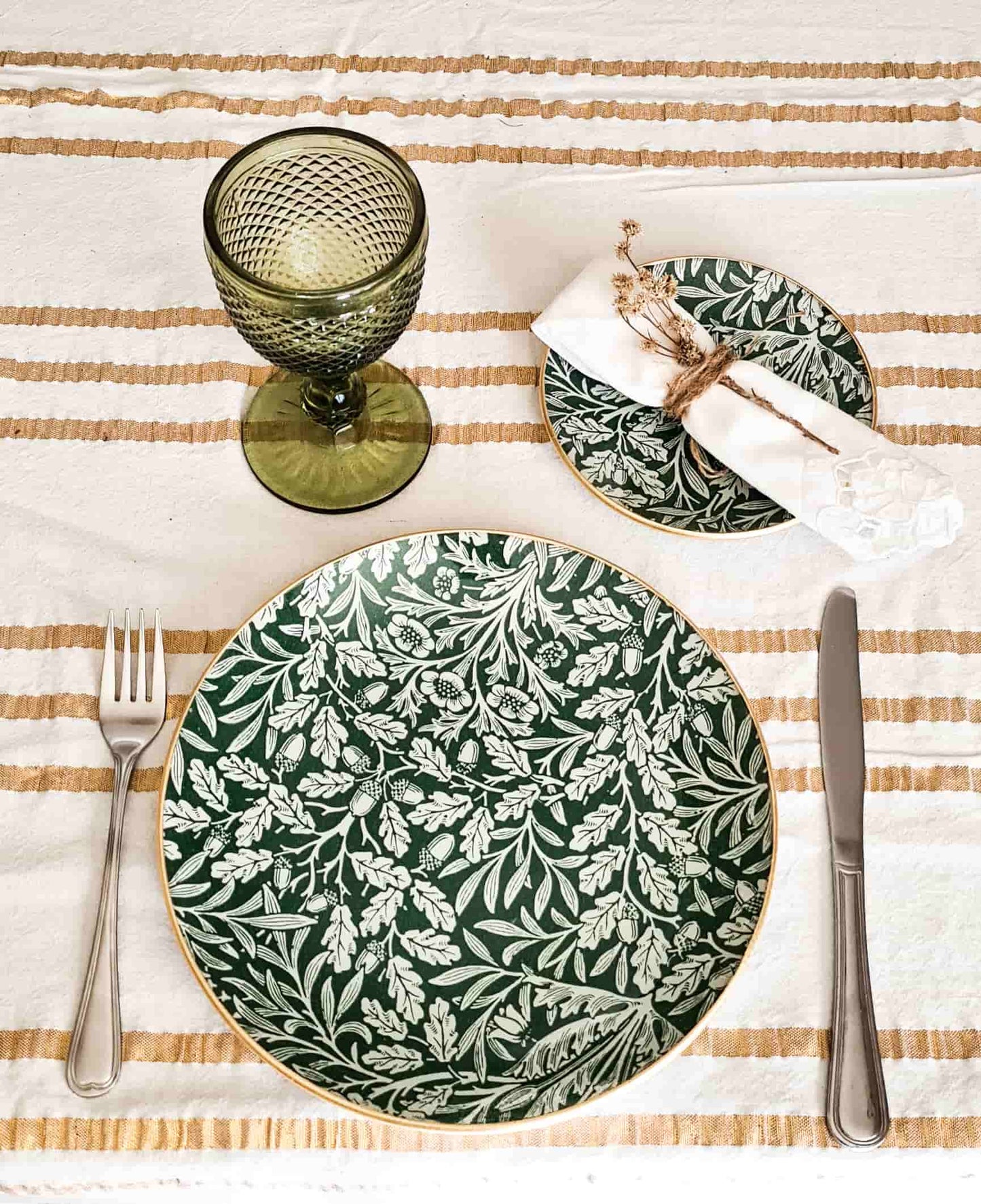 Bajo Plato Redondo 30 cm Bellota verde