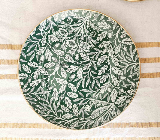 Plato base o tortero, diseño flores bellota