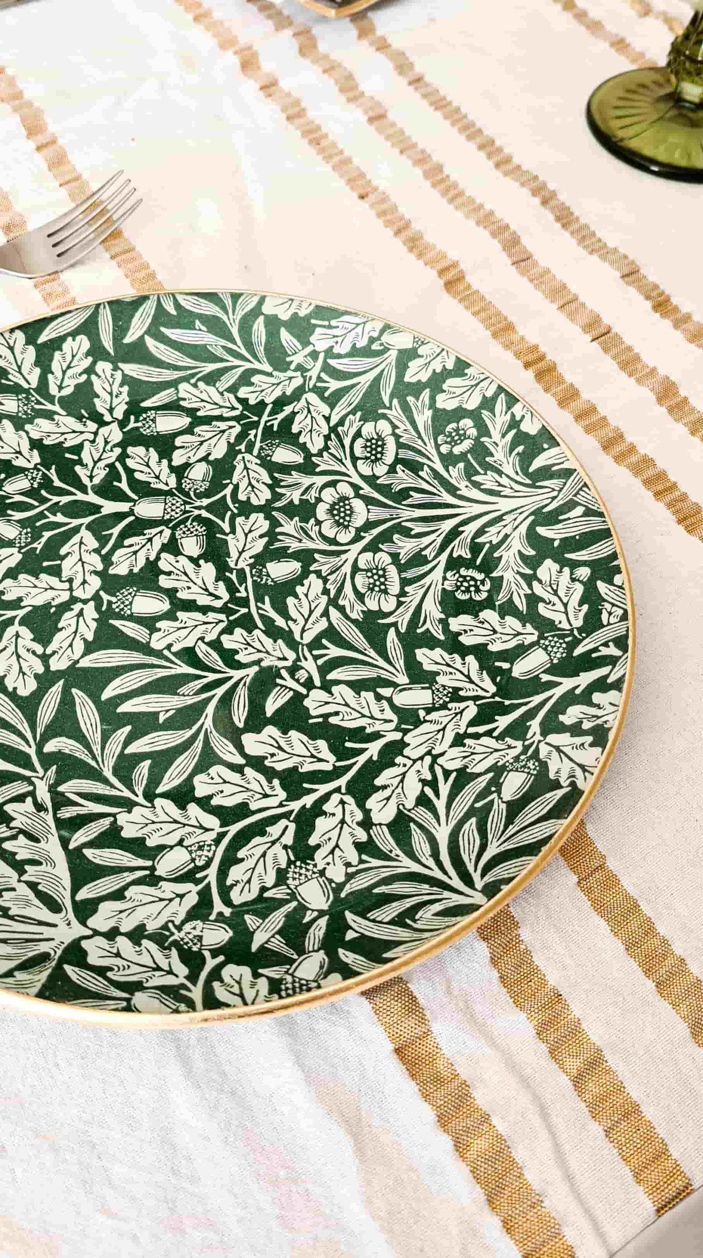 Bajo Plato Redondo 30 cm Bellota verde