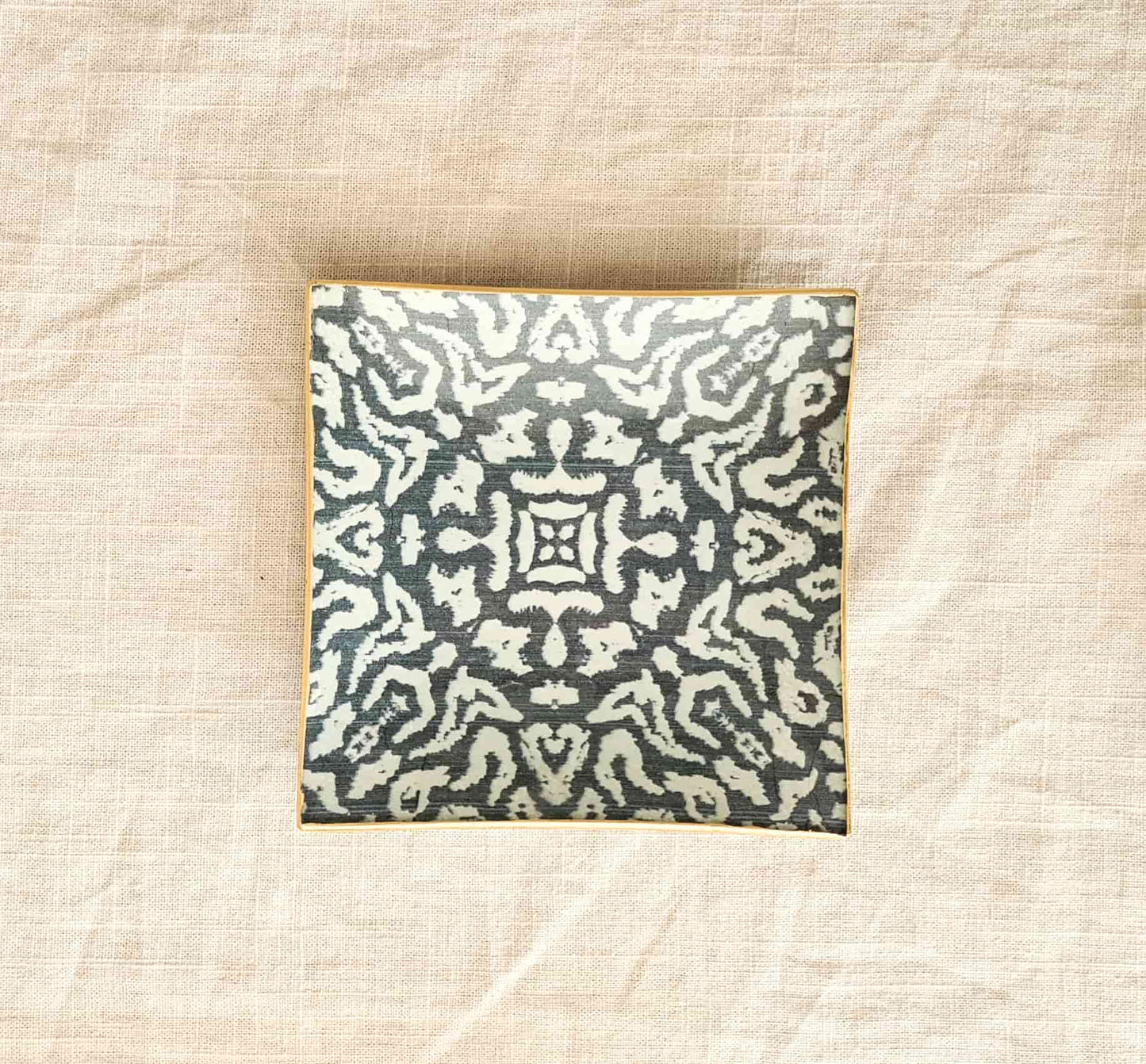 Plato Cuadrado 16cm Étnico azul