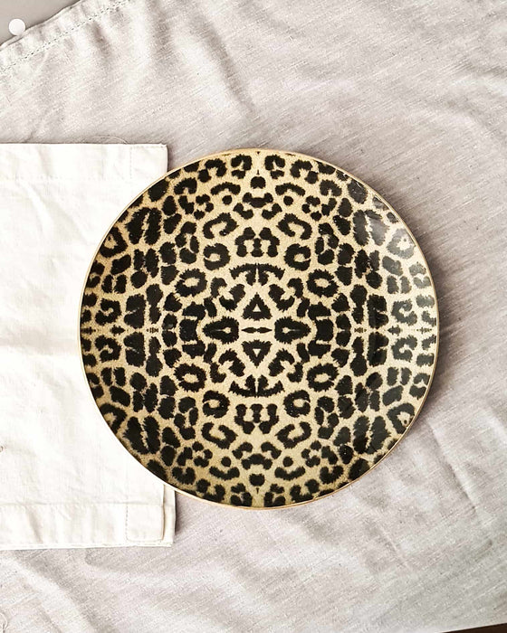 Bajo Plato Redondo Animal Print