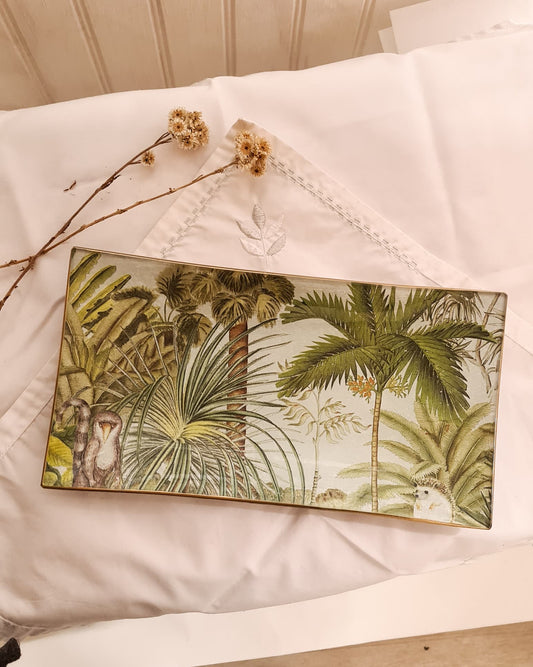 Bandeja rectangular  diseño selva 12x25cm