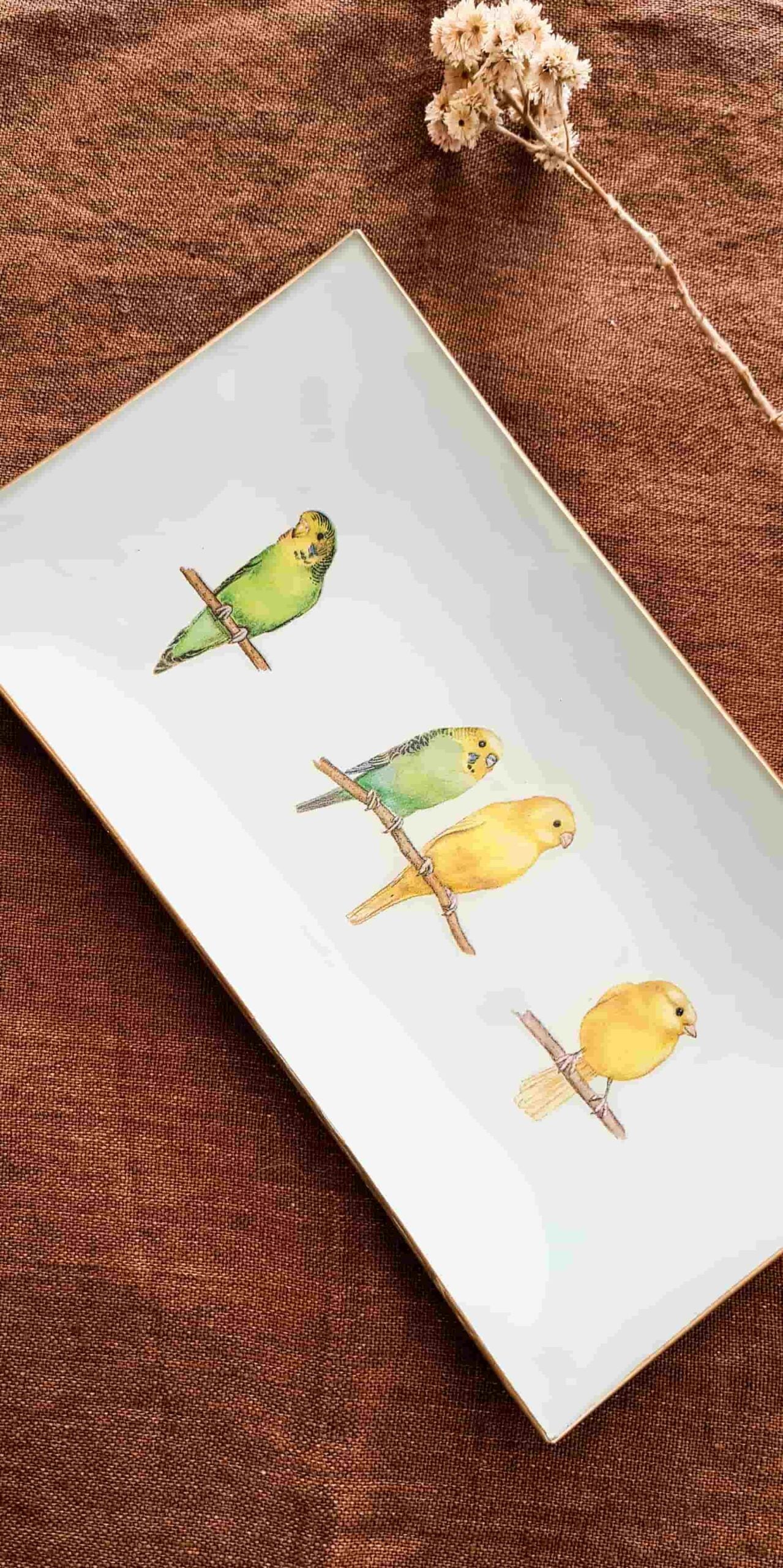 Bandeja Rectangular mediana Pájaros