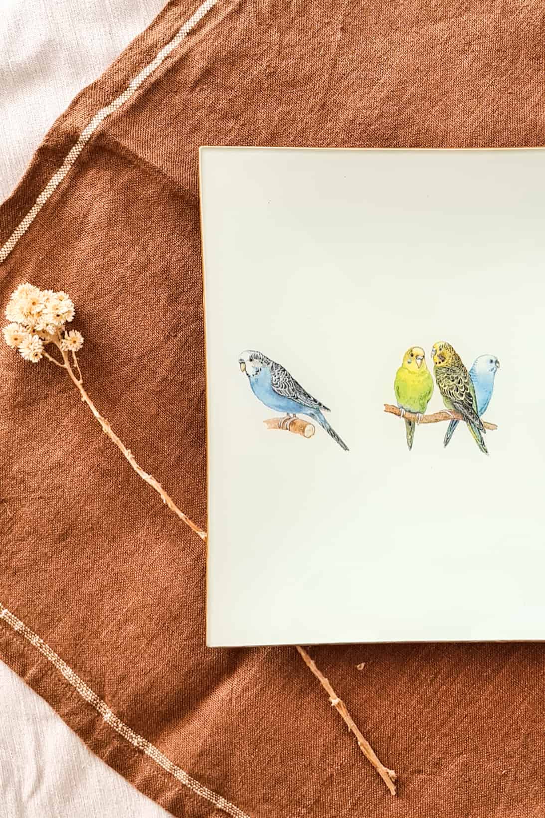Bandeja Cuadrada 25cm Pájaros
