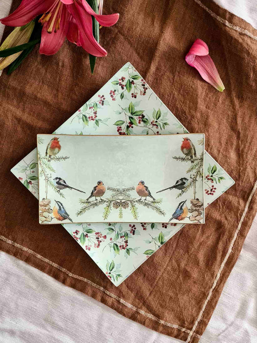 Conjunto Bandejas Navidad Pájaros