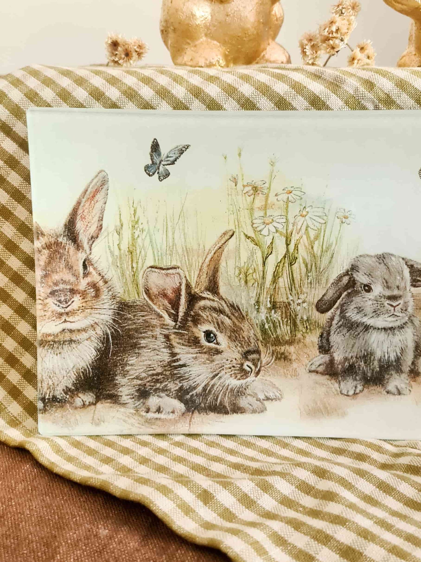 Bandeja Rectangular 12 x 24cm Pascua de conejitos