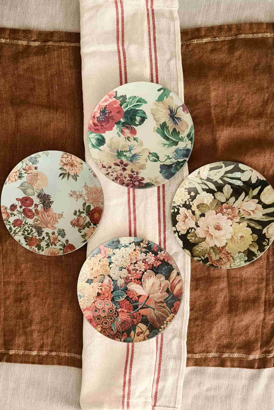 Conjunto platos de pan diseño flores 16cm