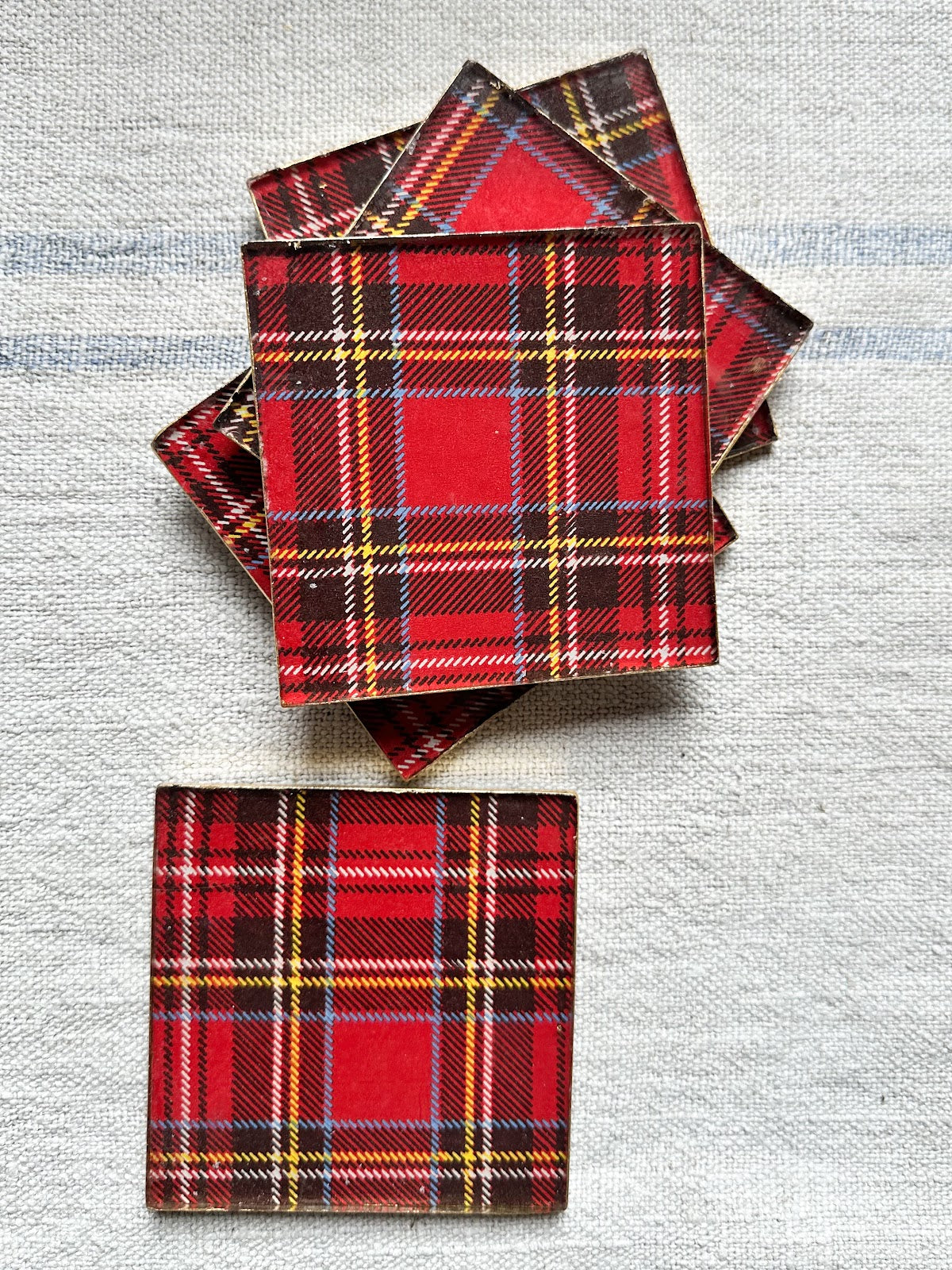Set 5 posavasos escocés navidad