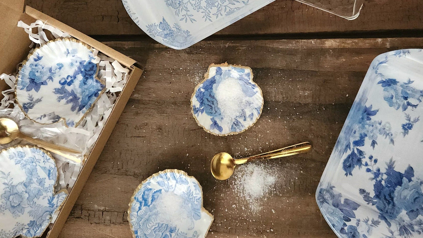 Salero de conchitas diseño  azul