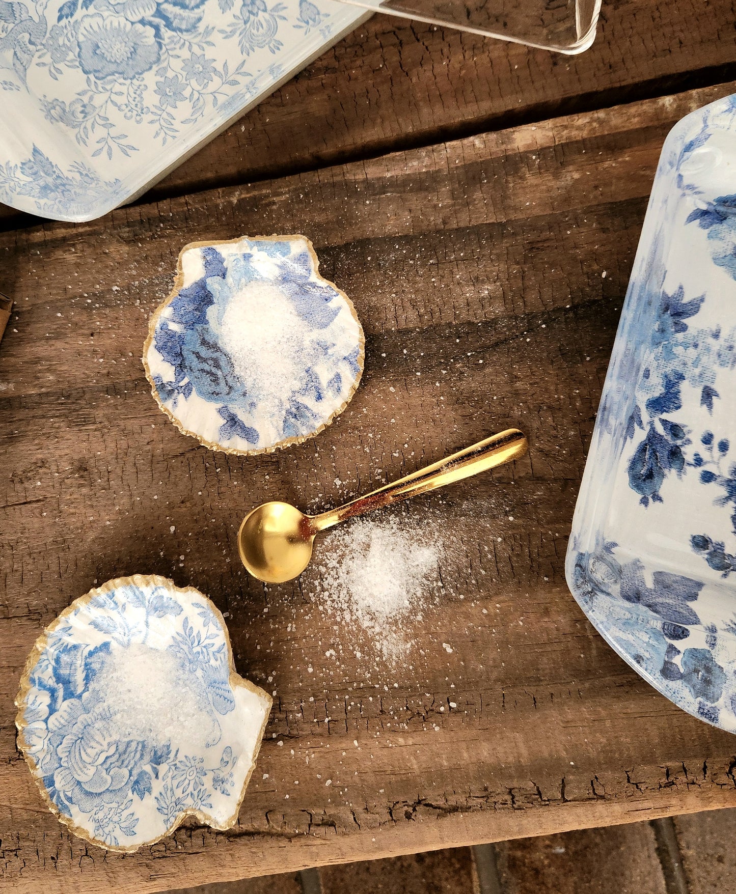 Salero de conchitas diseño  azul