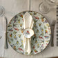 Conjunto plato base y servilletero  diseño pájaros  (8 personas)