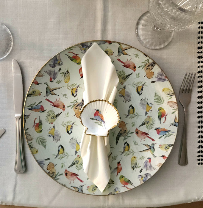 Juego loza para 8 personas, pájaros