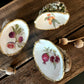 Trío conchas decorativas diseño frutas