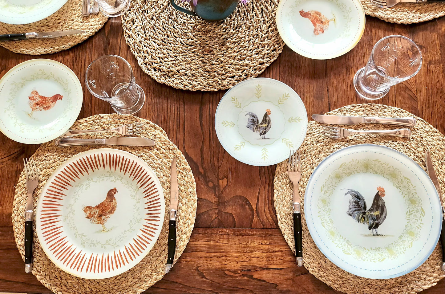 Plato de postre diseño gallina 19cm