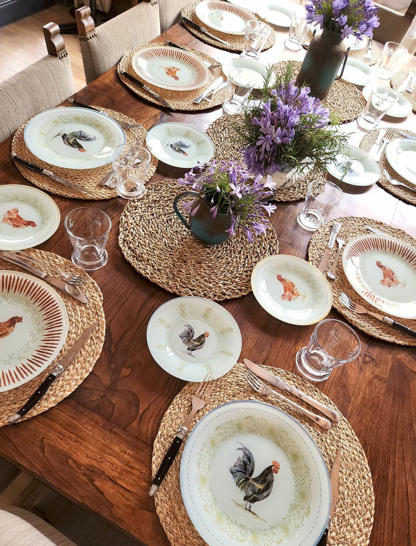 Plato de fondo diseño gallo negro 25cm