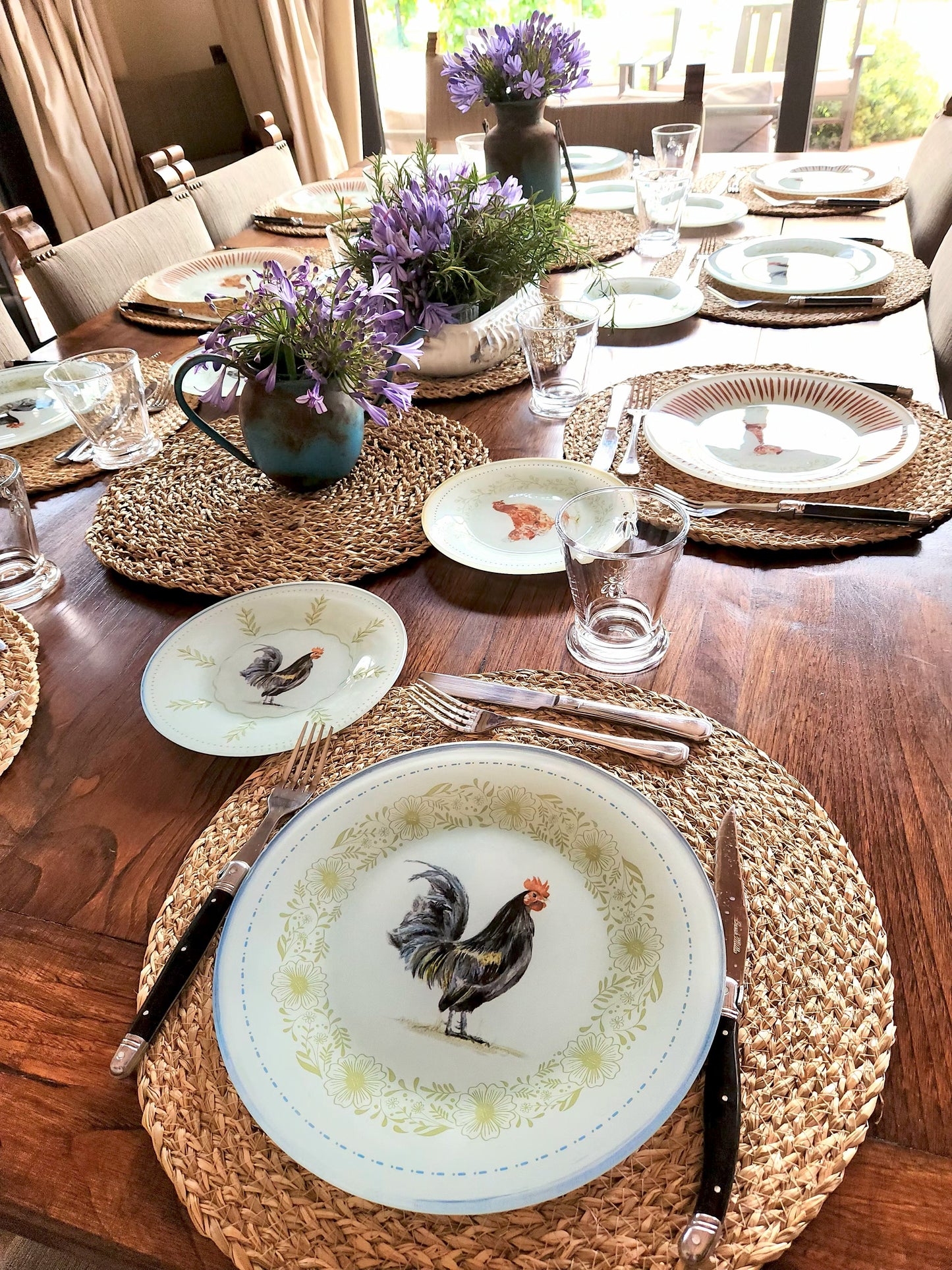 Plato de fondo diseño gallo negro 25cm