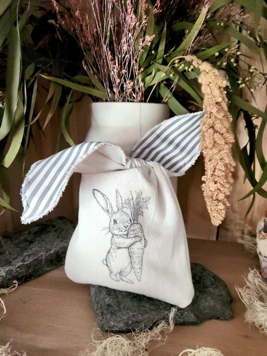 Bolsitas de Pascua Conejitos orejas grises (15 cm)