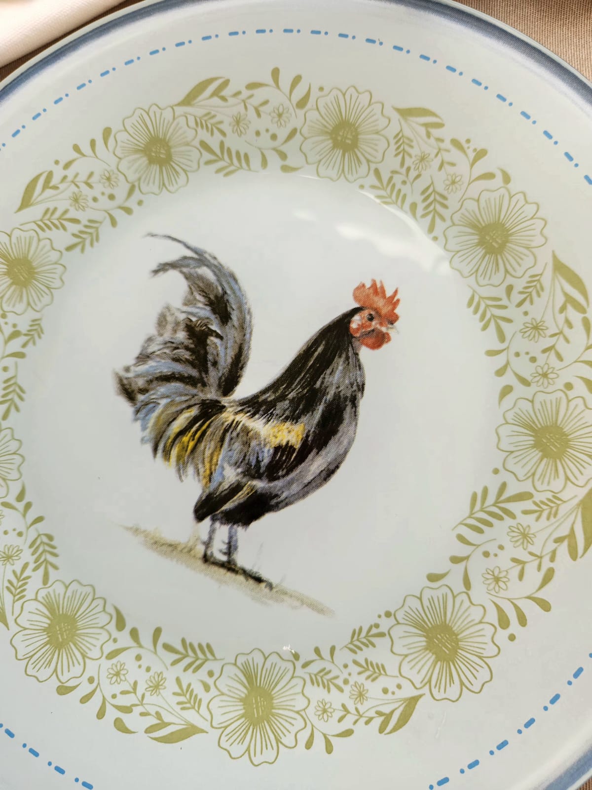 Plato de fondo diseño gallo negro 25cm