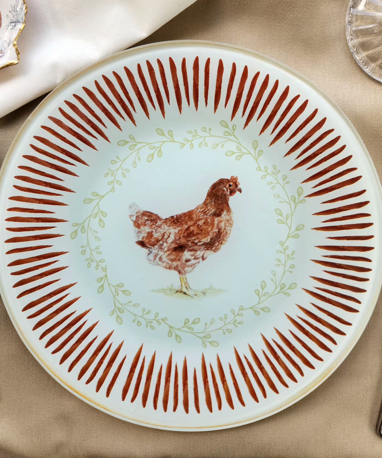 Plato de fondo diseño gallina 25cm