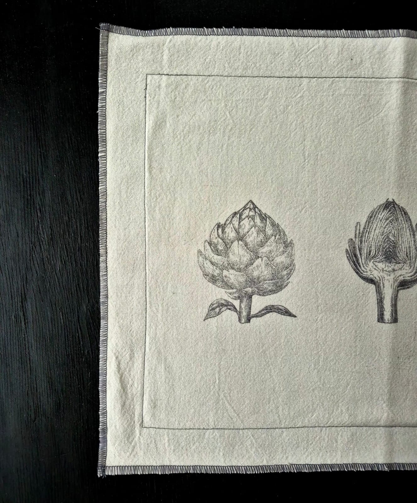 Individual de lino  Alcachofa 45 x 35 cm
