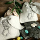 Pack 2 Bolsitas de Pascua Conejitos orejas cafe  y grises (15 cm)