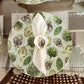 Conjunto plato base y servilletero  diseño alcachofa  (8 personas)