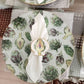 Conjunto plato base y servilletero  diseño alcachofa  (8 personas)