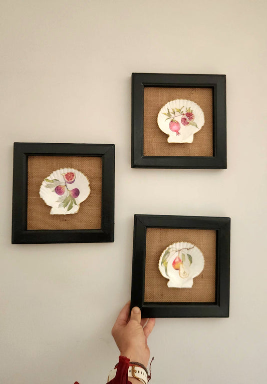 Conjunto de 3 cuadros decorativos diseño frutas