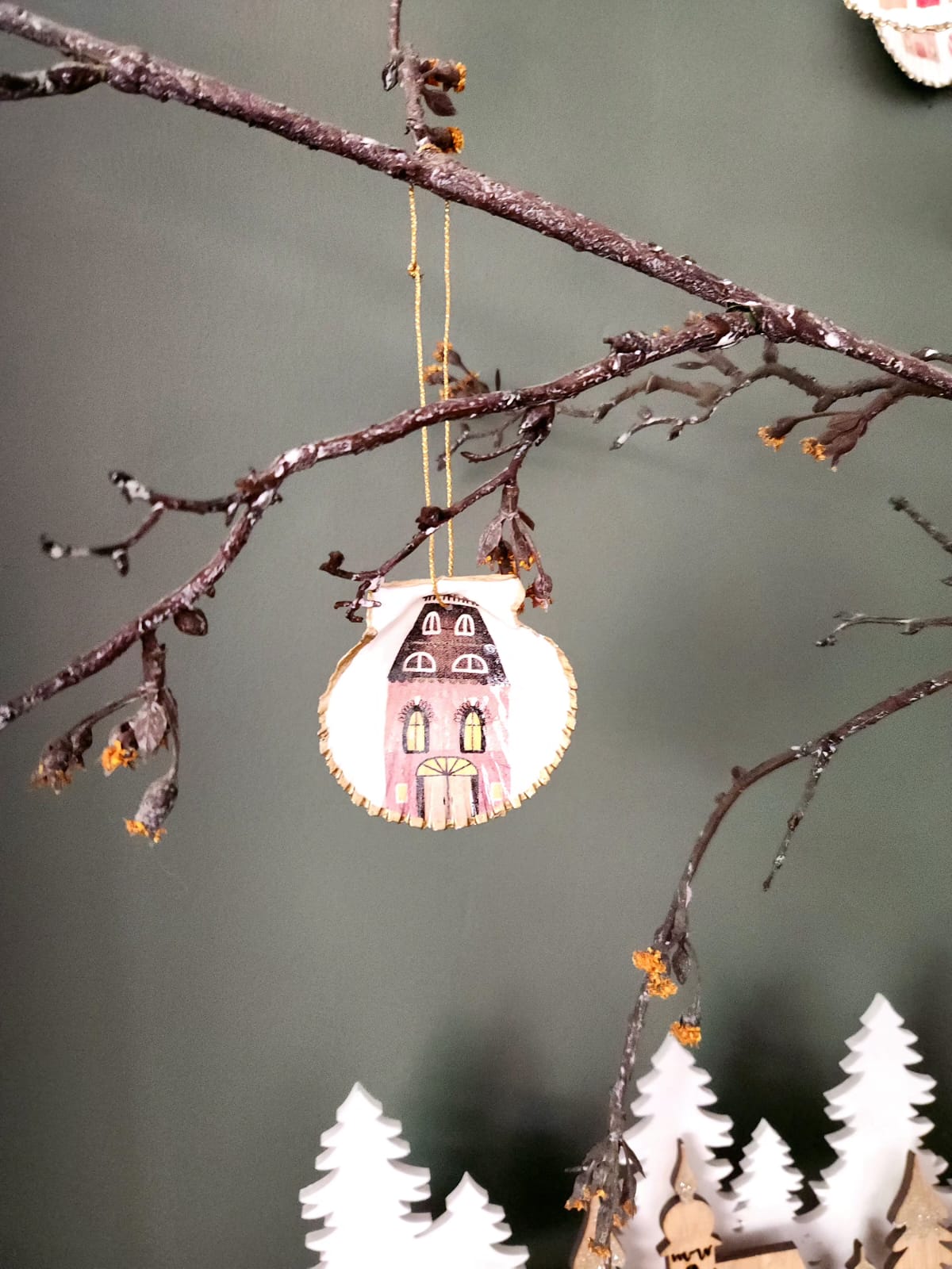 Pack 4 conchitas Casitas de Navidad