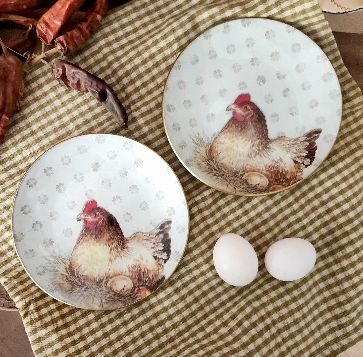 Plato diseño gallina campesina 19cm