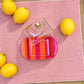 Mantequillera rayada fucsia con naranja