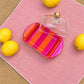 Mantequillera rayada fucsia con naranja