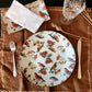 Conjunto plato base y servilletero diseño Aves y Berries (8 personas)