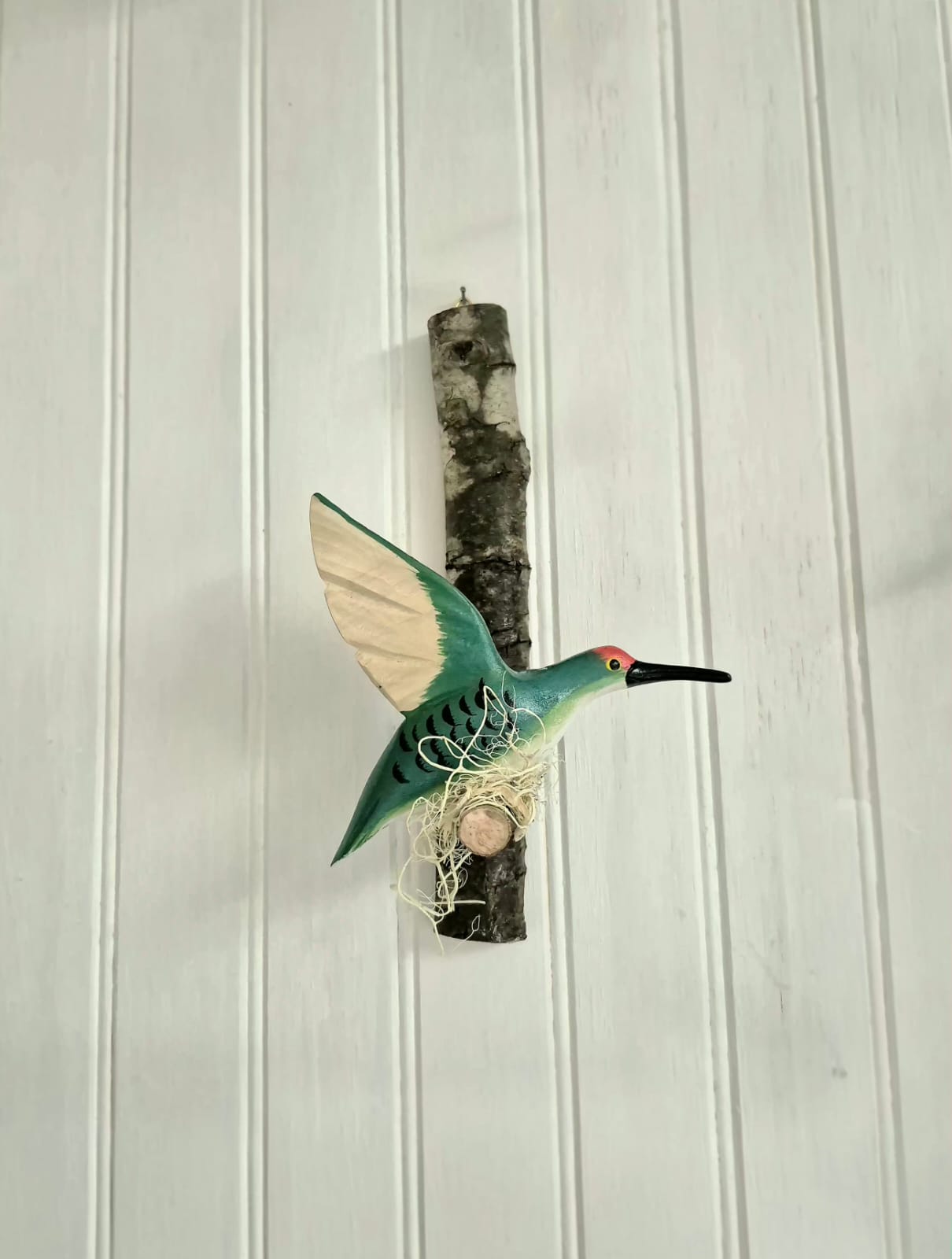 Pájaro tallado Colibrí verde
