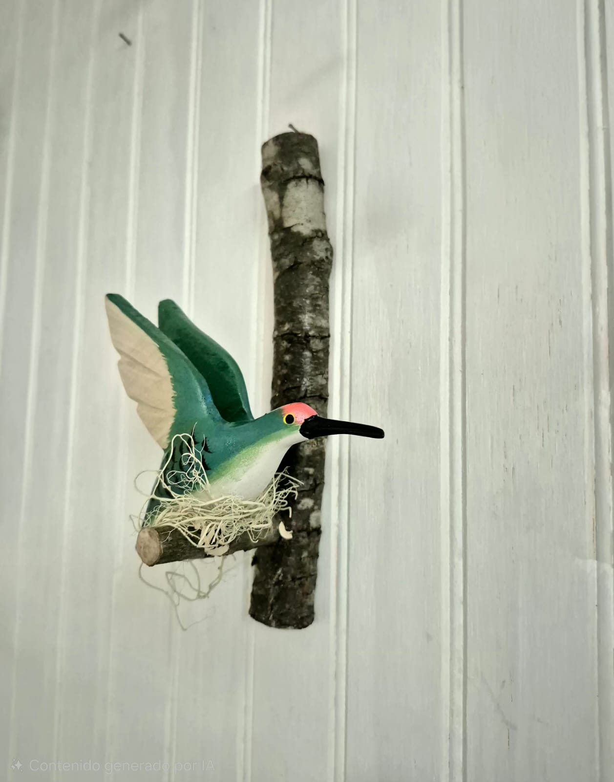Pájaro tallado Colibrí verde