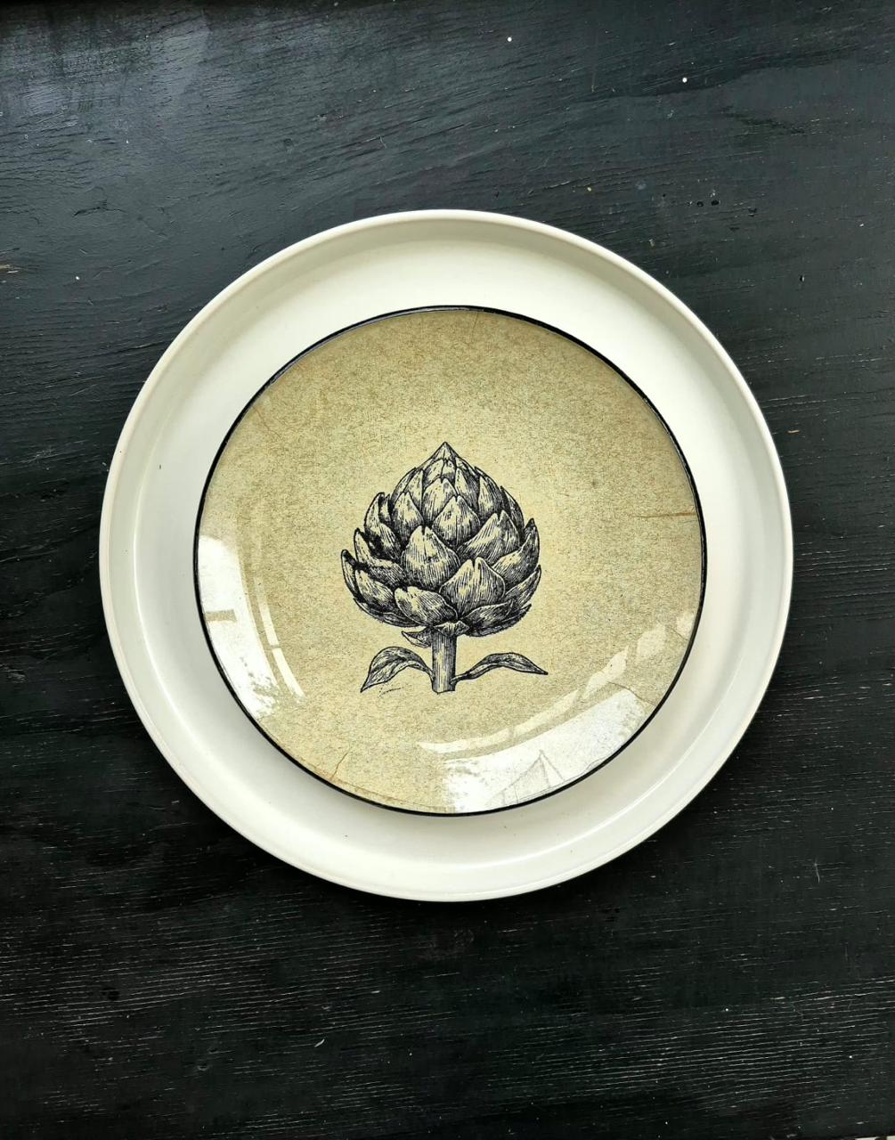 Conjunto platos y bandejas diseño alcachofa