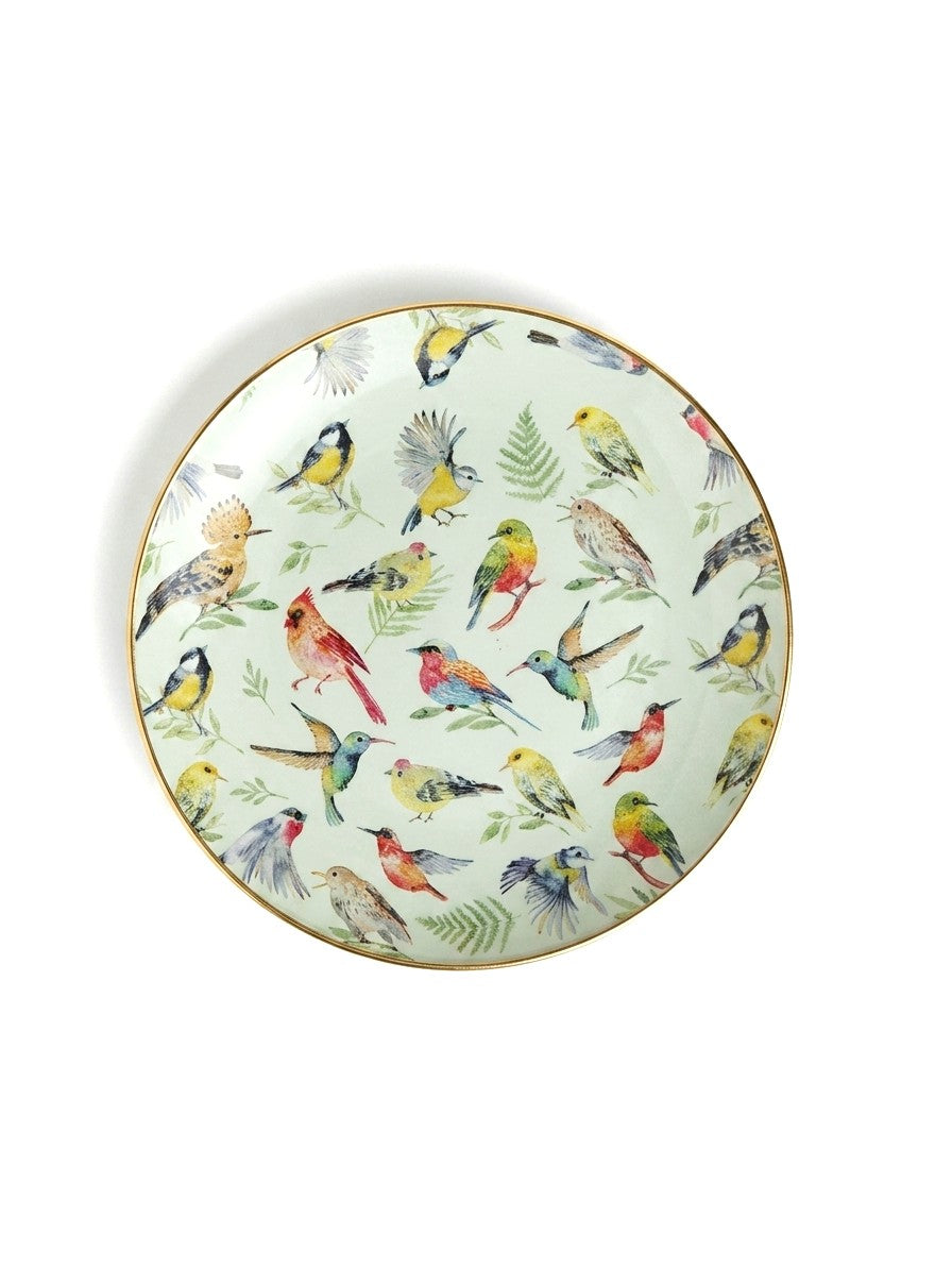 Conjunto 4 platos diseño pajaros 19 cm