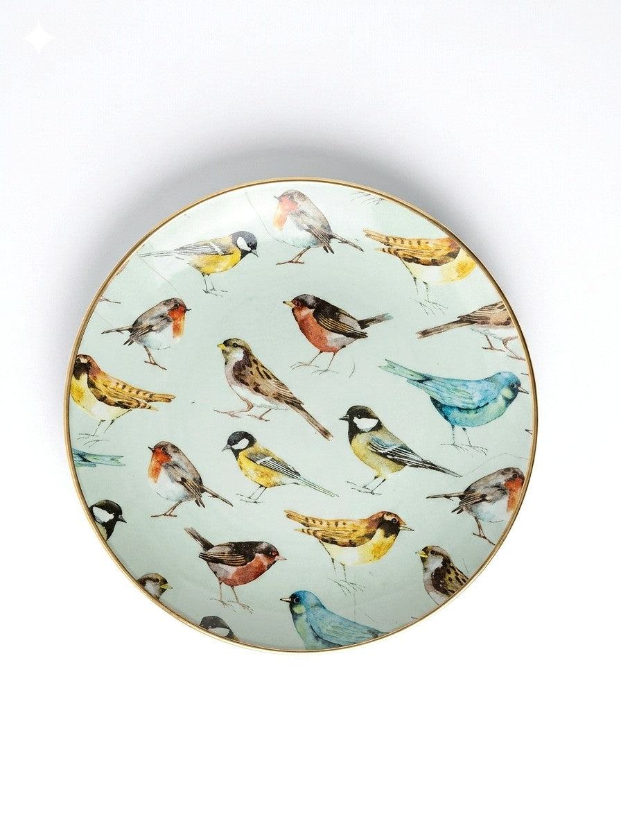 Conjunto 4 platos diseño pajaros 19 cm