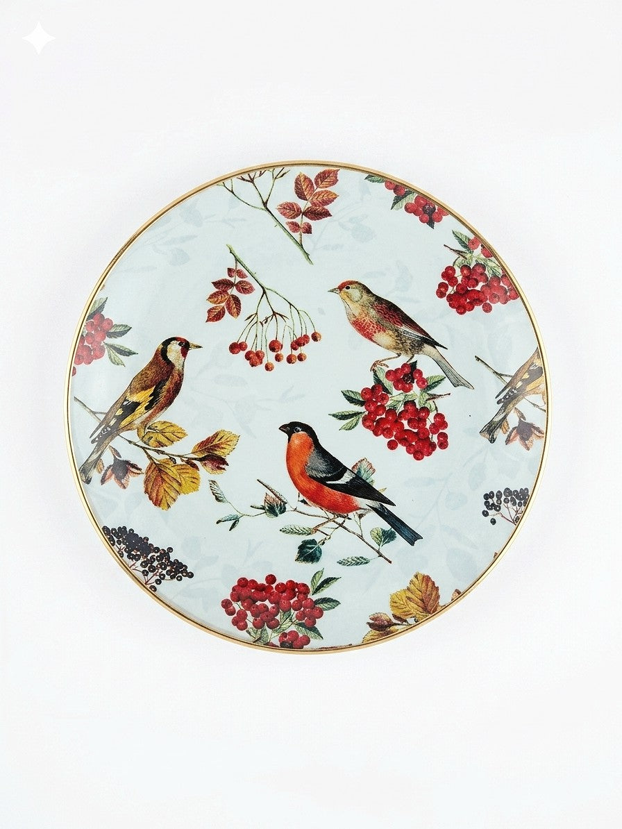 Conjunto 4 platos diseño pajaros 19 cm