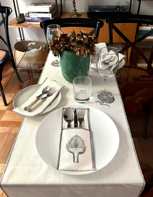 Conjunto de mesa textil Lino