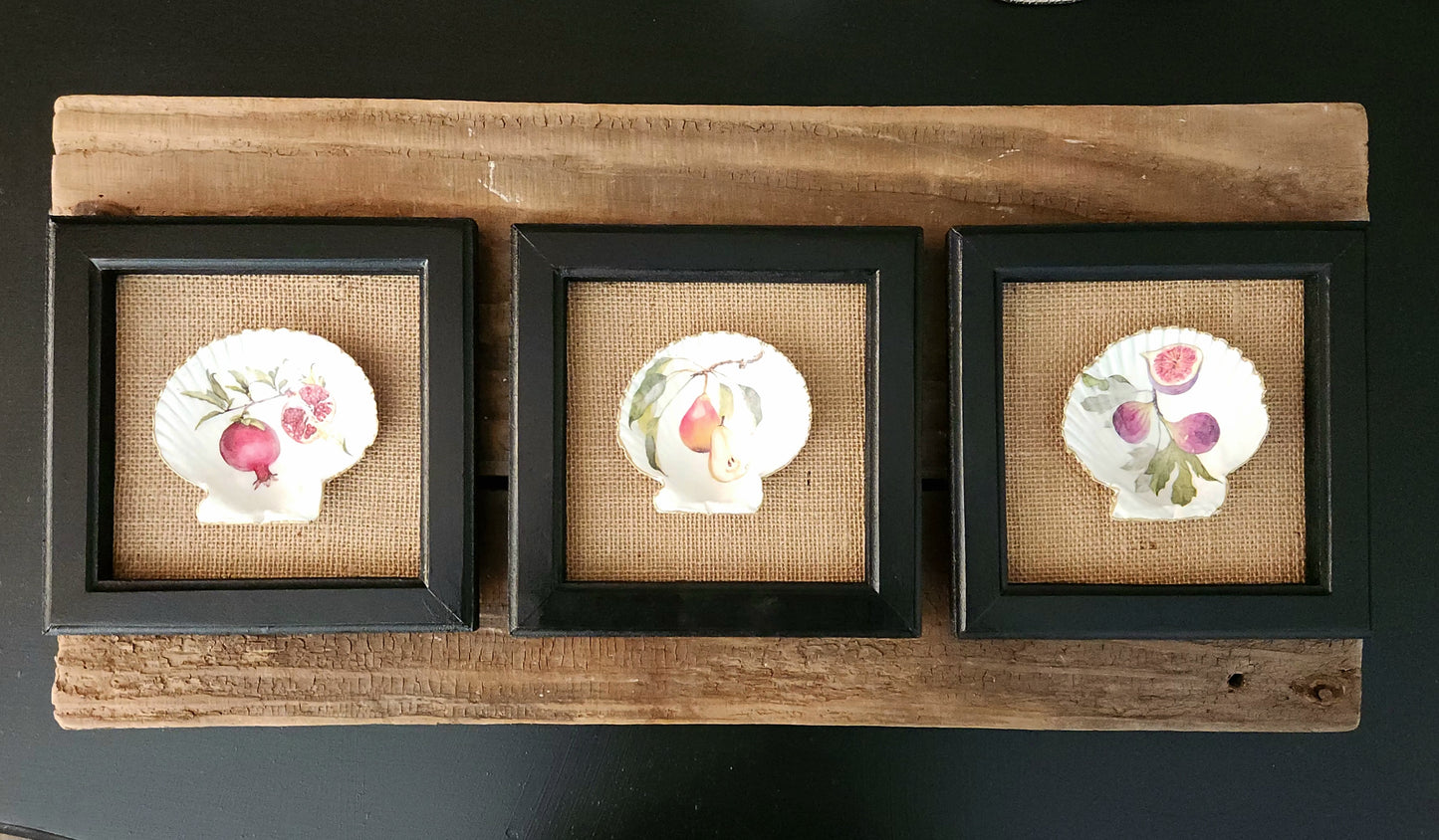 Conjunto de 3 cuadros decorativos diseño frutas