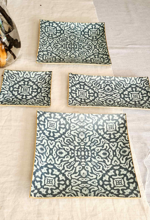 Bandeja Rectangular estampado azul